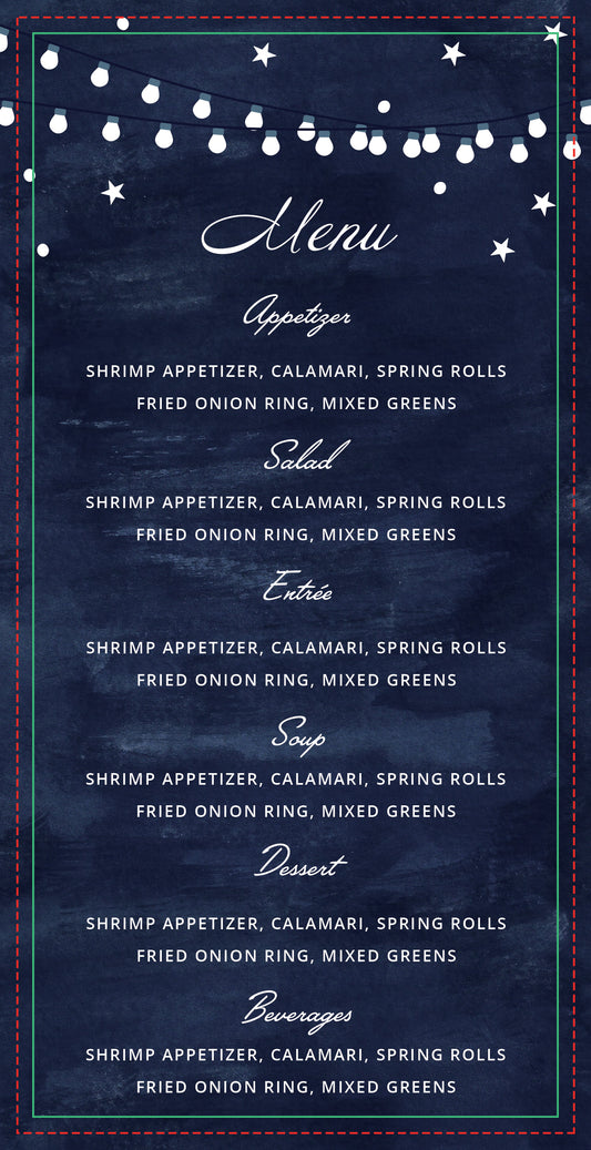 Wedding Menu- Midnight